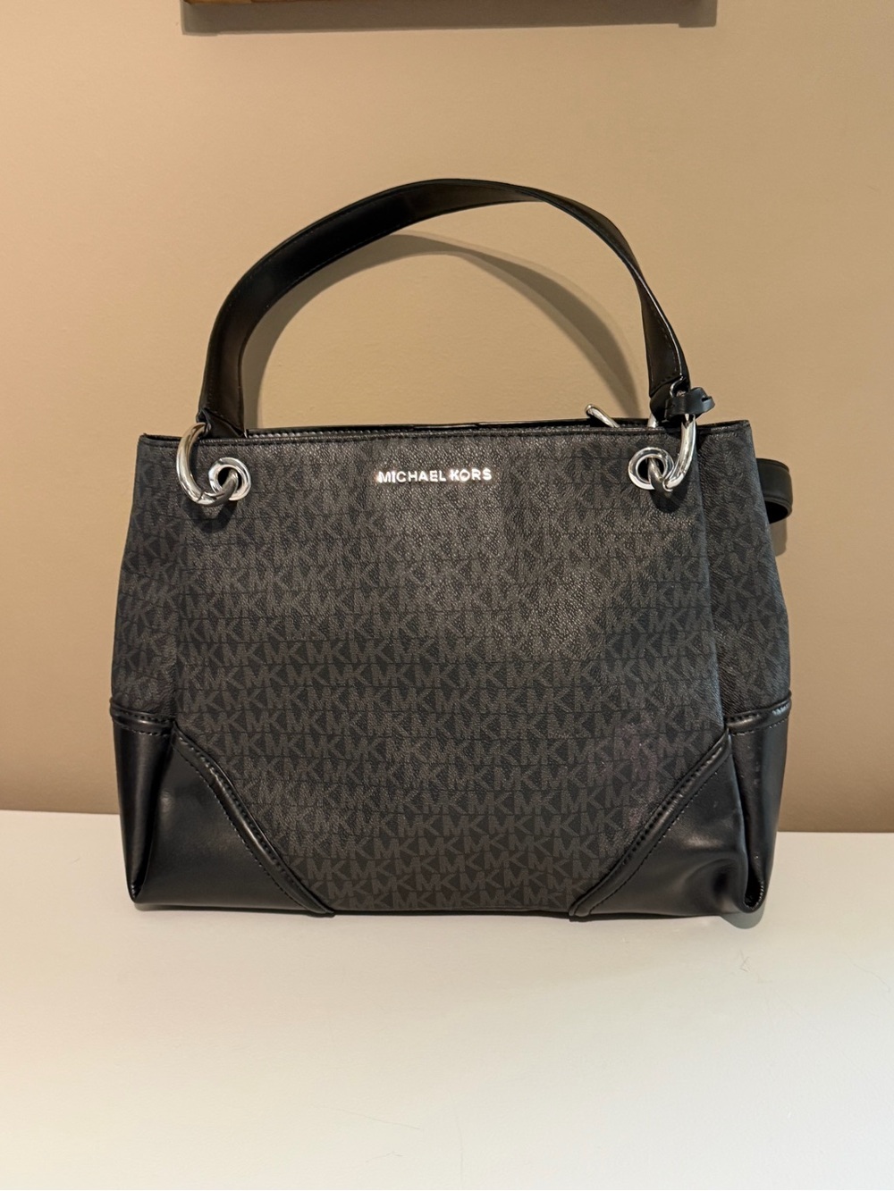 Michael Kors Black MK Logo Shoulder Bag